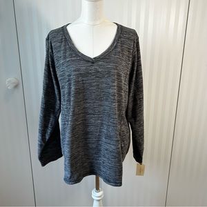 NWT St John’s Bay active gray heather long sleeve very soft sweater Size 3X